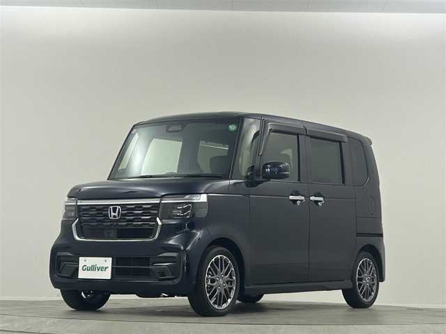 ホンダ Ｎ ＢＯＸ カスタム ターボ 埼玉県 2024(令6)年 0.3万km ミッドナイトブルービームM 純正９型ナビ　１２．８型後席モニター　両側パワースライドドア Bluetooth バックカメラ ハーフレザーシート レーダークルーズコントロール オートマチックハイビーム シートヒーター