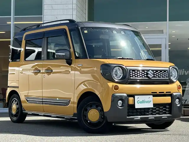 スズキ スペーシア ギア HYBRID XZターボ 兵庫県 2020(令2)年 2.7万km アクティブイエロー/ガンメタリック2トーン 社外ナビ/BTオーディオ/フルセグテレビ/バックカメラ/ETC/両側パワースライドドア/シートヒーター/純正14インチAW/LEDヘッドライト/フォグランプ/純正フロアマット/パドルシフト/スマートキープッシュスタート
