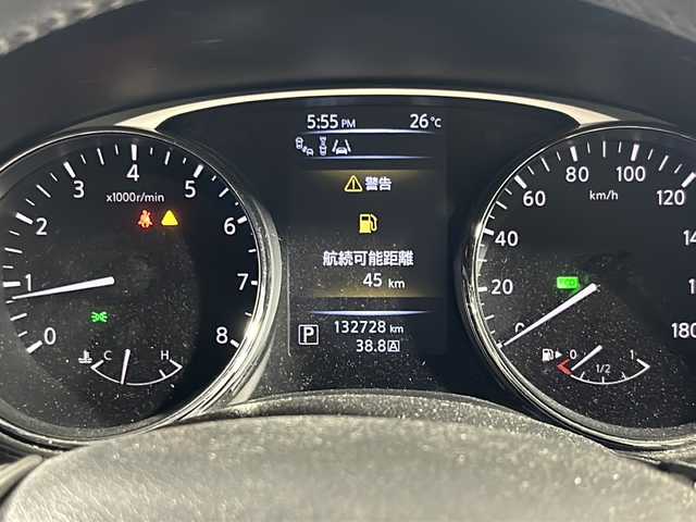 日産 エクストレイル 20X エマージェンシーブレーキ 沖縄県 2014(平26)年 13.3万km ダイヤモンドブラック 禁煙車　/純正７インチナビ/（ＢＴ，フルセグ，ＣＤ／ＤＶＤ，ラジオ）　/アラウンドビューモニター　/４ＷＤ　/コーナーセンサー　/ハーフレザーシート　/クルーズコントロール　/ビルトインＥＴＣ　/前後ドライブレコーダー　/前席シートヒーター/ヒーテッドドアミラー/ヒルディセントコントロール/純正フロアマット/純正ドアバイザー　/オートライト/革巻きステアリング/純正17インチアルミホイール