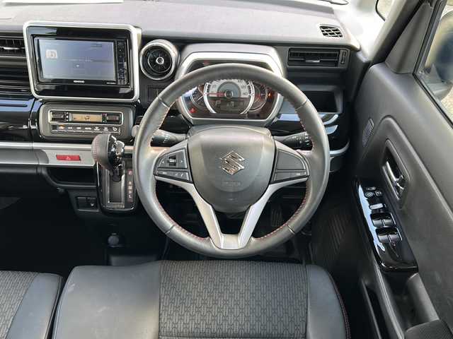 スズキ スペーシア カスタム HYBRID XS 佐賀県 2019(令1)年 2.5万km ピュアホワイトP 社外ナビ(AM/FM/CD/ワンセグ)/バックカメラ/両側パワースライドドア/D席シートヒーター/ハーフレザーシート/衝突軽減ブレーキ/後方コーナーセンサー/LEDヘッドライト/オートライト/純正15インチアルミホイール/純正フロアマット/プッシュスタート/スペアキー