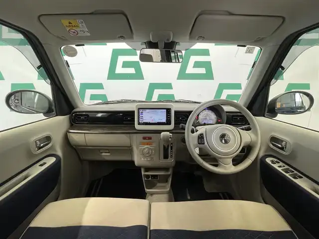 スズキ ラパン モード 鹿児島県 2021(令3)年 4.1万km ノクターンブルーパール/ホワイト 2トーンルーフ 禁煙車/純正SDナビ【CN-RZ765W】/　（Bluetooth.フルセグTV.CD.DVD）/スズキセーフティサポート/レーダーブレーキサポート/車線逸脱警報/前席シートヒーター/リアコーナーセンサー/専用フロアマット/専用メッキフロントグリル/メッキドアハンドル/インパネシフトガーニッシュ/専用ファブリックシート