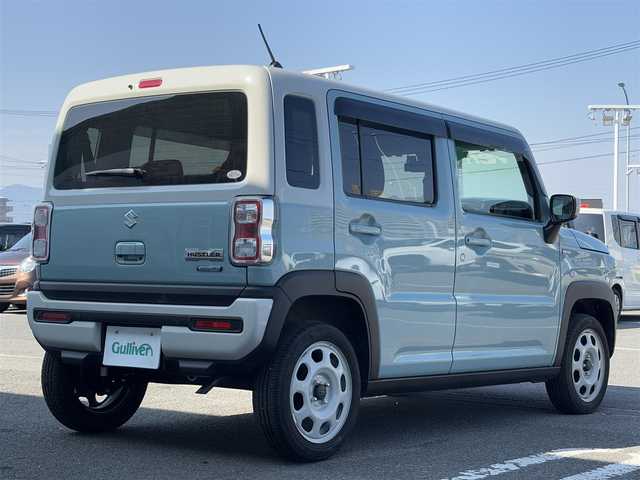 スズキ ハスラー HYBRID G 徳島県 2024(令6)年 0.7万km オフブルーメタリック/ソフトベージュメタリック 社外ナビ　フルセグ　DVD再生　Bluetoothオーディオ　スマートキー　ドラレコ　ETC　純正フロアマット　ドアバイザー