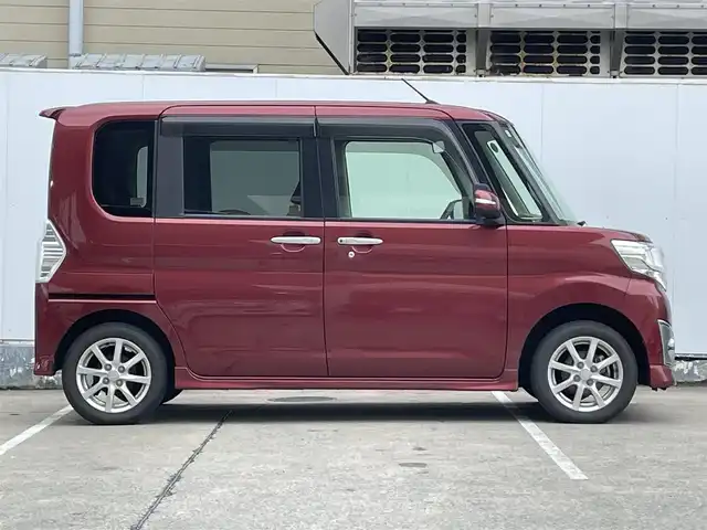 ダイハツ タント カスタム X SAⅡ 青森県 2016(平28)年 7.2万km ファイアークォーツレッドM 4WD/スマートアシストII/片側パワースライドドア/純正エンジンスターター/社外CDオーディオ/アイドリングストップ/HIDヘッドライト/フォグランプ/プッシュスタート/スマートキー/スペアキー×1/社外14インチAW付きスタッドレスタイヤ積込/純正フロアマット/ドアバイザー/オート電動格納ミラー/保証書/取扱説明書