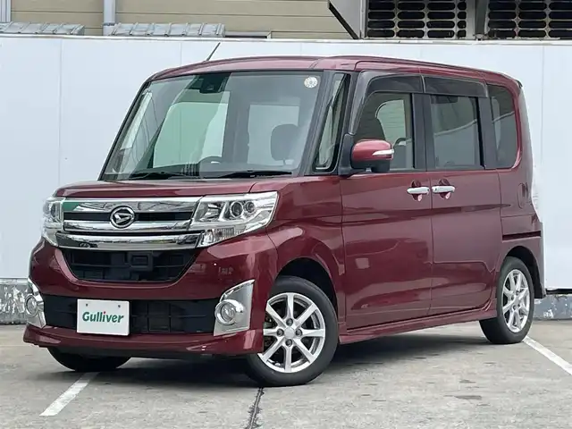 ダイハツ タント カスタム X SAⅡ 青森県 2016(平28)年 7.2万km ファイアークォーツレッドM 4WD/スマートアシストII/片側パワースライドドア/純正エンジンスターター/社外CDオーディオ/アイドリングストップ/HIDヘッドライト/フォグランプ/プッシュスタート/スマートキー/スペアキー×1/社外14インチAW付きスタッドレスタイヤ積込/純正フロアマット/ドアバイザー/オート電動格納ミラー/保証書/取扱説明書