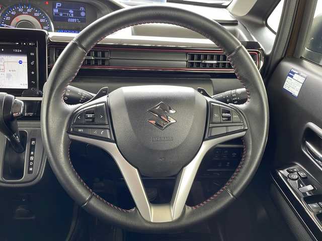 スズキ ワゴンＲ スティングレー HYBRID T 愛知県 2017(平29)年 8.9万km ブレイブカーキP (株)IDOMが運営する【じしゃロン名古屋鳴海店】の自社ローン専用車両になりますこちらは現金またはオートローンご利用時の価格です。自社ローンご希望の方は別途その旨お申付け下さい/全方位カメラ、バックカメラ/純正ナビ/衝突軽減システム/レーンキープアシスト/クルーズコントロール/スマートキー/フルセグテレビ/ETC/シートヒーター/オートライト/純正フロアマット/アイドリングストップ/パドルシフト
