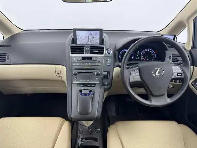 レクサス ＨＳ 250h バージョンS 愛知県 2010(平22)年 7万km ムーンライトオパール ワンオーナー/純正ナビ/バックカメラ/フロントカメラ/フルセグTV/Bluetooth/テレビキャンセラー/レーダー/ETC装備/USB端子入力/CD/MD/純正フロアマット/パワーシート/AFS/コナーセンサー/スマートキー/スペアキー