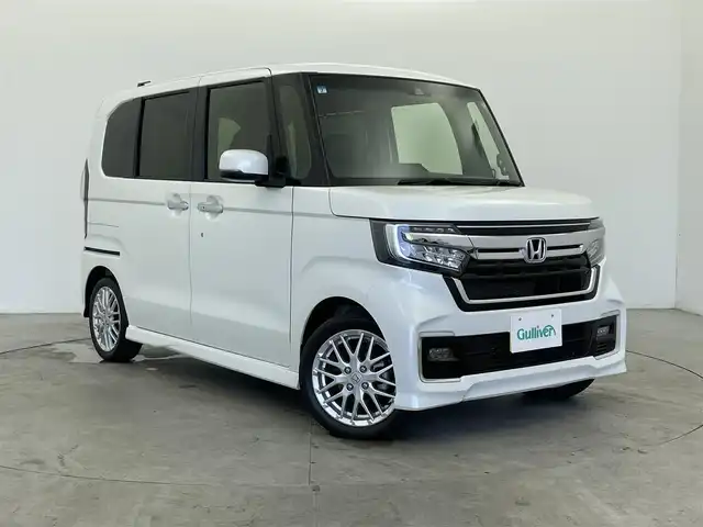 ホンダ Ｎ ＢＯＸ カスタム L ターボ 富山県 2021(令3)年 3.6万km プラチナホワイトパール 純正ナビ（8型ディスプレイ）/　　ーーCD、DVD、bluetooth、MSV（SD）/フルセグTV/AppleCarPlay/バックカメラ/リアコーナーセンサー/ビルトインETC/ACC/衝突軽減ブレーキ（CMBS）/レーンキープアシスト/先行車発進お知らせ/両側パワースライドドア/前席シートヒーター /パドルシフト/スマートキー＋プッシュスタート/LEDヘッドライト/フォグ/オートライト/1列目シート背面にドリンクホルダー/スペアキー