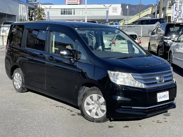 ホンダ ステップワゴン G Eセレクション 山梨県 2014(平26)年 9万km クリスタルブラックパール (株)IDOMが運営する【じしゃロン甲府店】の自社ローン専用車両になります。/こちらは現金またはオートローンご利用時の価格です。自社ローンご希望の方は別途その旨お申付け下さい/社外メモリーナビ/（フルセグTV・DVD・CD・SD・BTオーディオ）/バックカメラ/ETC/両側パワースライドドア/前後ドライブレコーダー/ディスチャージヘッドライト/クルーズコントロール/スマートキー2個/保証書・取説書