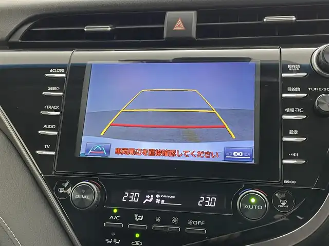 トヨタ カムリ WSレザーパッケージ 岡山県 2019(令1)年 6.7万km プラチナホワイトパールマイカ パノラマムーンルーフ/TRDエアロ（F/S/R）/純正8インチナビ/・バックカメラ/・FM/AM/Bluetooth/フルセグ/CD/DVD/レザーシート/・パワーシート/・シートヒーター/トヨタセーフティセンス/・プリクラッシュセーフティ/・レーンディパーチャーアラート/・レーダークルーズコントロール/・オートマチックハイビーム/・コーナーセンサー/・踏み間違い防止機能/ドライブレコーダー/ETC/純正18インチアルミ/純正フロアマット