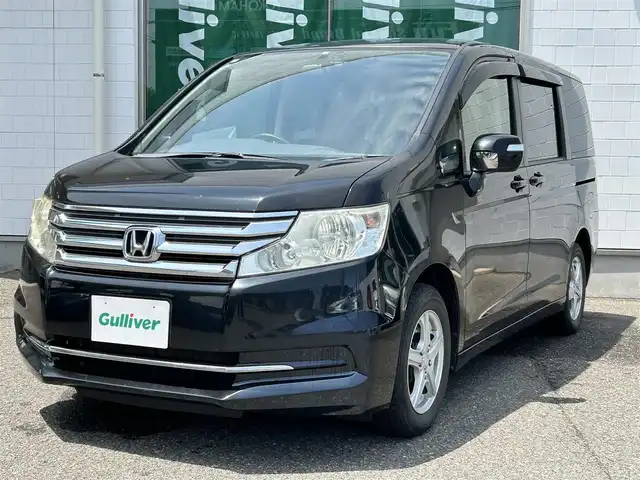 ホンダ ステップワゴン G Eセレクション 新潟県 2012(平24)年 15万km クリスタルブラックパール ワンオーナー/メモリナビ/ワンセグテレビ/バックカメラ/フリップダウンモニター/アイドリングストップ/ウィンカーミラー/ドアバイザー/両側パワースライドドア/ETC/純正ホイール車載
