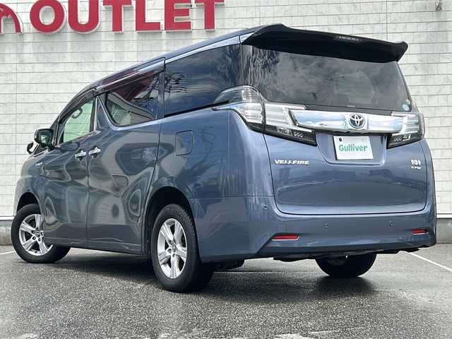 トヨタ ヴェルファイア ハイブリット X 富山県 2015(平27)年 9.8万km グレイッシュブルーマイカメタリック 〇純正ナビ/〇フルセグTV/〇Bluetooth/〇パノラミックビューモニター/〇ビルトインETC/〇ドライブレコーダー/〇パワースライドドア（両側）/〇クルーズコントロール/○コーナーセンサー/〇LEDヘッドランプ/〇オートライト/〇フォグランプ/〇純正16インチアルミ/〇革巻きステアリングホイール/〇前後左右独立オートエアコン/〇スマートエントリー/〇禁煙車