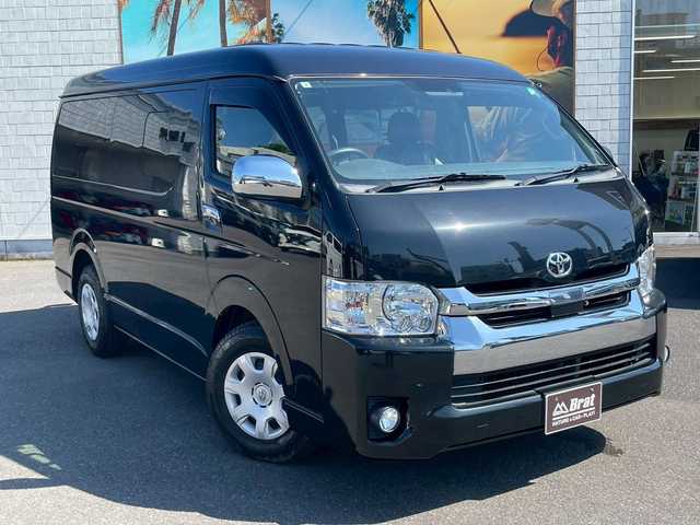 トヨタ ハイエース 宮崎県 2019(令1)年 7.8万km 黒 カロッツェリアメモリーナビ　/シートカバー　/社外フリップダウンモニター　/社外フロント・左フロントカメラ/ＥＴＣ　/片側パワースライド　/オートハイビーム　/ドアバイザー　/社外フロアマット