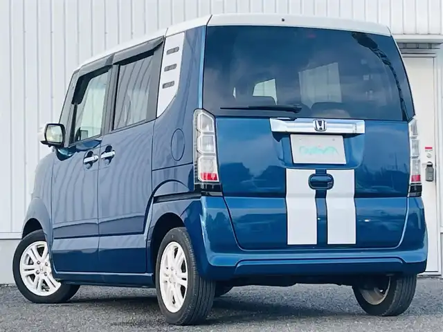 ホンダ Ｎ ＢＯＸ G ターボ Lパッケージ 熊本県 2014(平26)年 5.4万km 青 純正ナビ/・AM/FM/CD/DVD/BT/SD/・フルセグTV/・バック/サイドカメラ/ETC/横滑り防止装置/社外レーダー/ドライブレコーダー/両側電動スライドドア/純正フロアマット/革巻きステアリング/ステアリングスイッチ/パドルシフト/電動格納ミラー/ウインカーミラー/フォグランプ/ドアバイザー