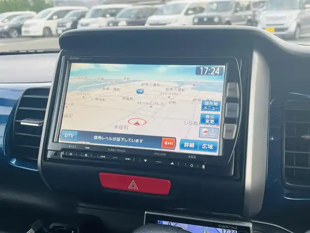 ホンダ Ｎ ＢＯＸ G ターボ Lパッケージ 熊本県 2014(平26)年 5.4万km 青 純正ナビ/・AM/FM/CD/DVD/BT/SD/・フルセグTV/・バック/サイドカメラ/ETC/横滑り防止装置/社外レーダー/ドライブレコーダー/両側電動スライドドア/純正フロアマット/革巻きステアリング/ステアリングスイッチ/パドルシフト/電動格納ミラー/ウインカーミラー/フォグランプ/ドアバイザー