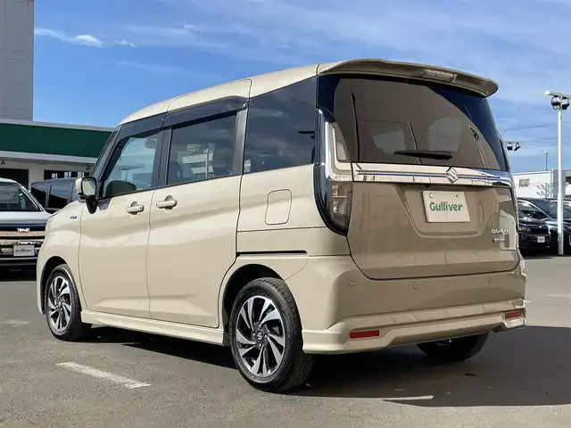 スズキ ソリオ バンディット HV MV 東京都 2025(令7)年 0.3万km キャラバンアイボリーPM ワンオーナー　/純正９型メモリナビ＆フルセグ /・BluetoothAudio/USB/・AppleCarPlay/AndroidAuto/アラウンドビューモニター /両側パワーうスライドドア/純正LEDヘッドライト/ヘッドアップディスプレィ /ブラインドスポットモニター/デュアルセンサーブレーキサポート /LEDヘッドライト /前席シートヒーター/レーンキープアシスト /360°ドライブレコーダー/純正フロアマット/I-STOP/横滑り防止/スマートキー/プッシュエンジンスタート/保証書＆取説