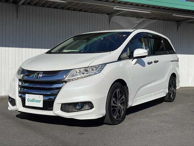 ホンダ オデッセイ G エアロパッケージ 長野県 2014(平26)年 7.8万km ホワイトオーキッドパール コンフォートビューパッケージ/純正インターナビフルセグTV/バックカメラ/ビルトインETC/ＬＥＤヘッドライト/両側パワースライドドア/クルーズコントロール/プッシュスタート/スマートキー/純正17インチアルミ