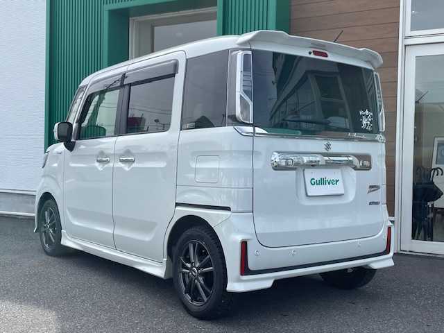 スズキ スペーシア カスタム HYBRID XS 岐阜県 2018(平30)年 4.6万km ピュアホワイトP セーフティサポート/・デュアルセンサーブレーキサポート/・誤発進抑制機能/・車線逸脱警報機能/・ふらつき警報機能/・先行車発進お知らせ機能/・ハイビームアシスト/・後退時ブレーキサポート/・後方誤発進抑制機能/・リアパーキングセンサー/社外SDナビ/フルセグTV/【CD/DVD/SD/Bluetooth】/全方位モニター/ヘッドアップディスプレイ/ドライブレコーダー/オートライト/LEDヘッドランプ/LEDフロントフォグランプ/LEDフロントイルミネーション/155/65R14インチ社外AW/【純正AW/サマータイヤ積込】/プッシュスタート/スマートキー/純正フロアマット