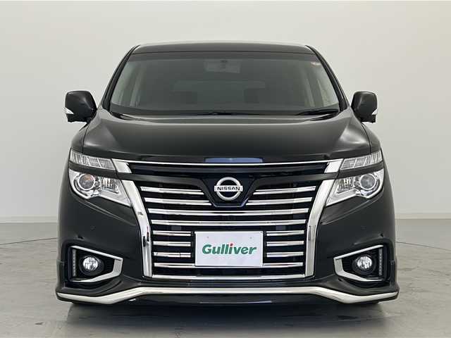 日産 エルグランド 250ハイウェイスター プレミアム 宮城県 2014(平26)年 9.2万km ファントムブラック 4WD/アラウンドビュー/クルーズコントロール/純正8インチHDDナビ/・BT.CD.DVD.AUX/ワンセグTV/純正11インチフリップダウンモニター/両側パワースライドドア/電動リアゲート/レザーシート/前席パワーシート/前席シートヒーター/オットマン/ステアリングスイッチ/革巻きステアリング/プッシュスタート/スマートキー×2/純正エンジンスターター/ビルトインETC/LEDヘッドライト/LEDフォグランプ/純正フロアマット/社外18インチAW/AC100V充電/ロールサンシェード/ドアバイザー