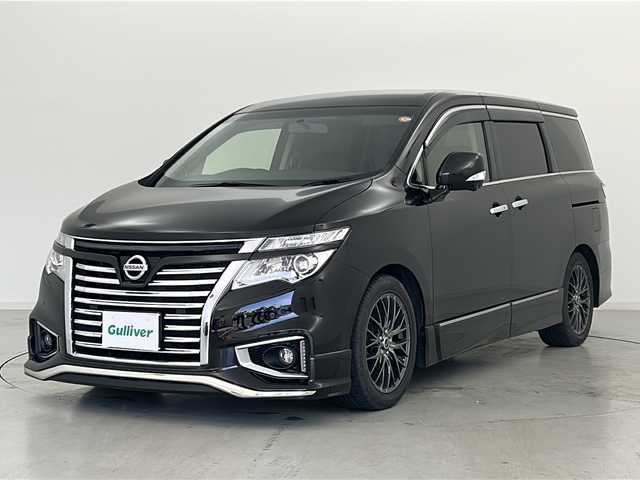 日産 エルグランド 250ハイウェイスター プレミアム 宮城県 2014(平26)年 9.2万km ファントムブラック 4WD/アラウンドビュー/クルーズコントロール/純正8インチHDDナビ/・BT.CD.DVD.AUX/ワンセグTV/純正11インチフリップダウンモニター/両側パワースライドドア/電動リアゲート/レザーシート/前席パワーシート/前席シートヒーター/オットマン/ステアリングスイッチ/革巻きステアリング/プッシュスタート/スマートキー×2/純正エンジンスターター/ビルトインETC/LEDヘッドライト/LEDフォグランプ/純正フロアマット/社外18インチAW/AC100V充電/ロールサンシェード/ドアバイザー
