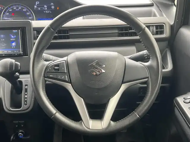 スズキ ワゴンＲ HYBRID FZ リミテッド 秋田県 2019(平31)年 4.8万km ブルーイッシュブラックパール3 ４WD/衝突軽減システム/社外メモリナビ/フルセグ/スズキ純正１５インチアルミ（夏タイヤ装着）/スマートキー/アイドリングストップ/プッシュスタート/レーンキープアシスト/オートマチックハイビーム/前席シートヒーター/ステアリングスイッチ/社外フロアマット/純正ドアバイザー/オートライト/オートエアコン/横滑り防止/盗難防止装置/寒冷地仕様/電動格納ウィンカーミラー/キーレスエントリー/保証書/取扱説明書/記録簿/スペアキー1本有