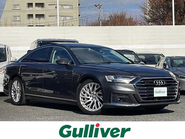 アウディ Ａ８ 60TFSIクワトロ 東京都 2018(平30)年 12.2万km デイトナグレーパールエフェクト AUDIプレセンス/AUDIアクティブレーンアシスト/アダプティブクルーズコントロール/純正ナビ/フルセグTV/BT/USB/BANG＆OLUFSEN/全方位カメラ ETC2.0/サンルーフ レザーシート/前席シートヒーター/前席エアシート/前席パワーシート/LEDライト/オートライト/スマートキー×2/パドルシフト付革巻きハンドル/前ドライブレコーダー/前後コーナーセンサー/MMI タッチレスポンス/純正20インチアルミ