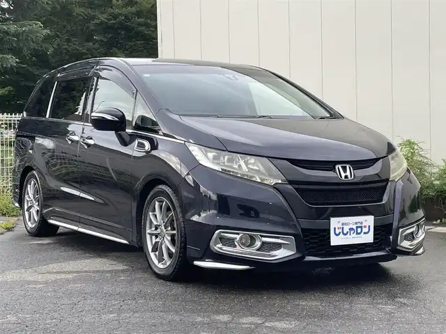ホンダ オデッセイ アブソルート 福島県 2014(平26)年 13.1万km プレミアムヴィーナスブラックP (株)IDOMが運営する【じしゃロン福島店】の自社ローン専用車両になります。こちらは現金またはオートローンご利用時の価格です。自社ローンご希望の方は別途その旨お申付け下さい/9インチ社外ナビ/バックカメラ/フルセグテレビ/革巻きステアリング/CTBA/ステアリングリモコン/片側パワースライドドア/ドライブレコーダー/フリップダウンモニター/ドアバイザー/パドルシフト/オットマン/ETC/純正サス有