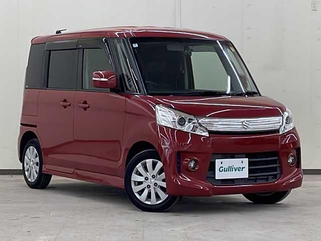 スズキ スペーシア カスタム XS 道央・札幌 2014(平26)年 10.6万km フェニックスレッドパール /4WD//社外ナビ:AVIC-MRZ066/(CD/DVD/BT/ラジオ/フルセグ)//寒冷地仕様//ETC//片側パワースライドドア//皮調シートカバー//オートエアコン//オートライト//フォグライト//アイドリングストップ//電動格納ミラー//純正アルミ//前後ドライブレコーダー