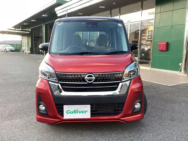 日産 デイズ ルークス HWS X Vセレクション 奈良県 2017(平29)年 4.7万km 赤Ⅱ ワンオーナー車/純正メモリーナビ（フルセグ・DVD・BT）/アラウンドビューモニター/両側パワースライドドア/ハーフレザーシート/オートライト/プッシュスタート/ETC/フロアマット/ドアバイザー/純正15インチアルミ