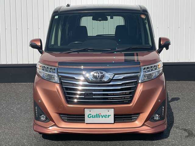 トヨタ ルーミー カスタムG S 千葉県 2017(平29)年 3万km ブラックマイカメタリック/ブリリアントカッパークリスタルマイカ 2トーン 純正SDナビ/(FM/AM/CD/SD/TV/Bluetooth)/バックカメラ/衝突被害軽減システム/クルーズコントロール/両側パワースライドドア/横滑り防止装置/ETC/ドライブレコーダー/アイドリングストップ/LEDヘッドライト/フォグランプ/オートライト/ウィンカーミラー/電動格納ミラー/純正14インチAW/シートリフター/プッシュスタート/スマートキー/フロアマット/ドアバイザー/スペアキー/取扱説明書