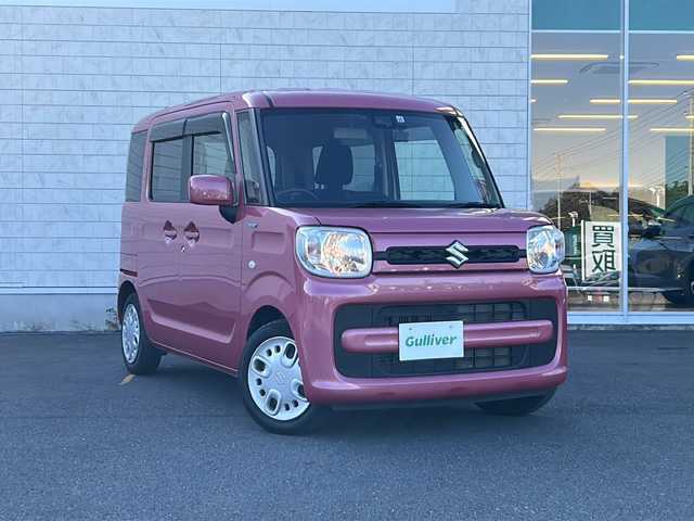 スズキ スペーシア HYBRID G 茨城県 2019(令1)年 2.4万km チアフルピンクM デュアルカメラブレーキサポート/車線逸脱警報/車両走行安定補助システム/社外SDナビ/　　BT/CD/DVD/ワンセグ/両側スライドドア/アイドリングストップ/オートライト/コーナーセンサー/ドライブレコーダー/スマートキー/ETC