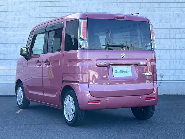 スズキ スペーシア HYBRID G 茨城県 2019(令1)年 2.4万km チアフルピンクM デュアルカメラブレーキサポート/車線逸脱警報/車両走行安定補助システム/社外SDナビ/　　BT/CD/DVD/ワンセグ/両側スライドドア/アイドリングストップ/オートライト/コーナーセンサー/ドライブレコーダー/スマートキー/ETC