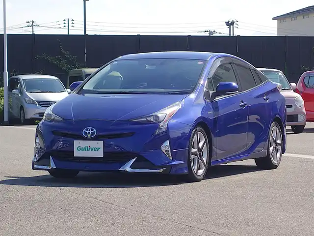 トヨタ プリウス S ツーリングセレクション 山形県 2017(平29)年 6万km ダークブルーマイカM 4WD/モデリスタエアロ/純正SDナビ/　　【CD DVD BT フルセグ】/バックカメラ/LEDオートヘッドライト/ソフトレザーシート/シートヒーター/純正17インチアルミホイール/ドライブレコーダー/アイドリングストップ/ステアリングスイッチ/電動格納ウィンカーミラー/フォグランプ/スマートキー