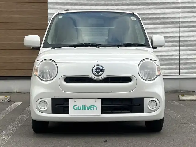 ダイハツ ミラ ココア X 秋田県 2016(平28)年 11.1万km パールホワイトⅢ ４WD/社外HDDナビ（DVD/CD/AM/FM）/ワンセグ（走行中視聴可能）/スマートキー/アイドリングストップ/ETC/純正フロアマット/純正ドアバイザー/オートエアコン/パワーステアリング/パワーウィンドウ/ヘッドライトレベライザー/盗難防止装置/寒冷地仕様/電動格納ミラー/保証書/取扱説明書/記録簿