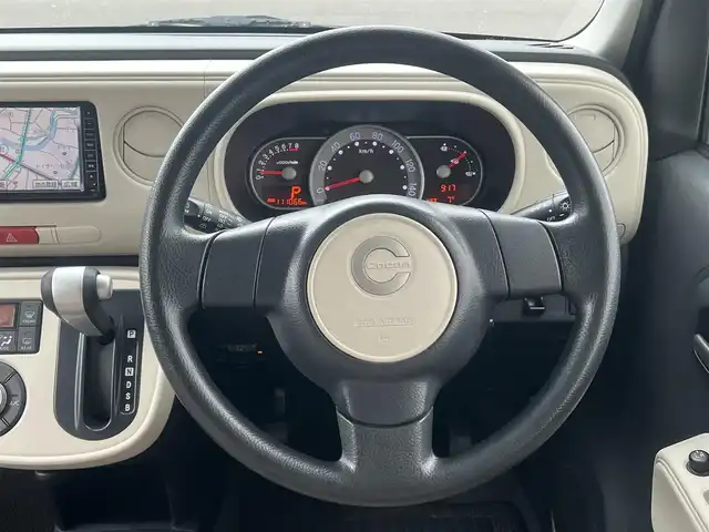 ダイハツ ミラ ココア X 秋田県 2016(平28)年 11.1万km パールホワイトⅢ ４WD/社外HDDナビ（DVD/CD/AM/FM）/ワンセグ（走行中視聴可能）/スマートキー/アイドリングストップ/ETC/純正フロアマット/純正ドアバイザー/オートエアコン/パワーステアリング/パワーウィンドウ/ヘッドライトレベライザー/盗難防止装置/寒冷地仕様/電動格納ミラー/保証書/取扱説明書/記録簿