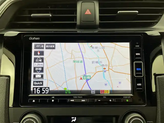 ホンダ シビック ハッチバック 群馬県 2020(令2)年 5.5万km プラチナホワイトパール 純正ギャザーズナビ（VXM-204VFi)/・CD/DVD/SD(MSV)/USB/Bluetooth/フルセグTV/・バックモニター/＝＝＝＝＝＝＝＝＝＝＝＝/純正ギャザーズナビ　バックモニター　ハーフレザー　パワーシート　シートヒーター　パドルシフト　前後ドラレコ　衝突軽減　追従クルーズコントロール　ビルトインＥＴＣ２．０　スマートキー　防眩ミラー　禁煙車