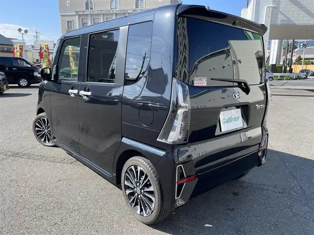 ダイハツ タント カスタム RS 熊本県 2019(令1)年 4.9万km パールブラック 両側パワースライドドア/社外メモリナビ（AVN-LS02W）/フルセグTV/CD/USB/Bluetooth/バックカメラ/スマートアシスト/ハーフレザーシート/シートヒーター/純正15インチアルミホイール/純正エアロ/LEDヘッドライト/ビルトインETC/スマートキー2個/プッシュスタート/新車時保証書/取扱説明書