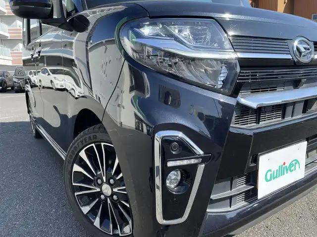 ダイハツ タント カスタム RS 熊本県 2019(令1)年 4.9万km パールブラック 両側パワースライドドア/社外メモリナビ（AVN-LS02W）/フルセグTV/CD/USB/Bluetooth/バックカメラ/スマートアシスト/ハーフレザーシート/シートヒーター/純正15インチアルミホイール/純正エアロ/LEDヘッドライト/ビルトインETC/スマートキー2個/プッシュスタート/新車時保証書/取扱説明書