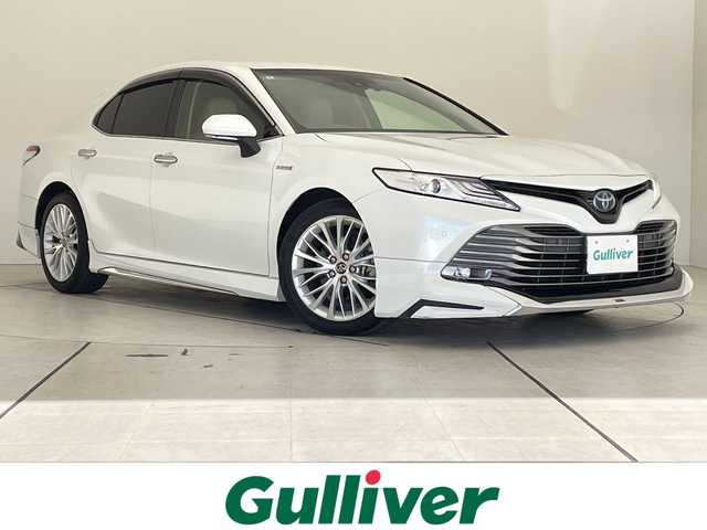 トヨタ カムリ G レザーパッケージ 愛知県 2018(平30)年 1.7万km プラチナホワイトパールマイカ トヨタセーフティセンス/純正8型ナビ　SDカードなし/モデリスタエアロ/レーダークルーズコントロール/ベージュレザー/シートヒーター/バックカメラ/パワーシート/コーナーセンサー/純正アルミホイール/ETC2.0/ブラインドスポットモニター/LEDヘッドライト/オートマチックハイビーム/ドライブレコーダー/衝突軽減システム/フルセグ/CD DVD/Bluetooth/ステアリングスイッチ/スマートキー/プッシュスタート