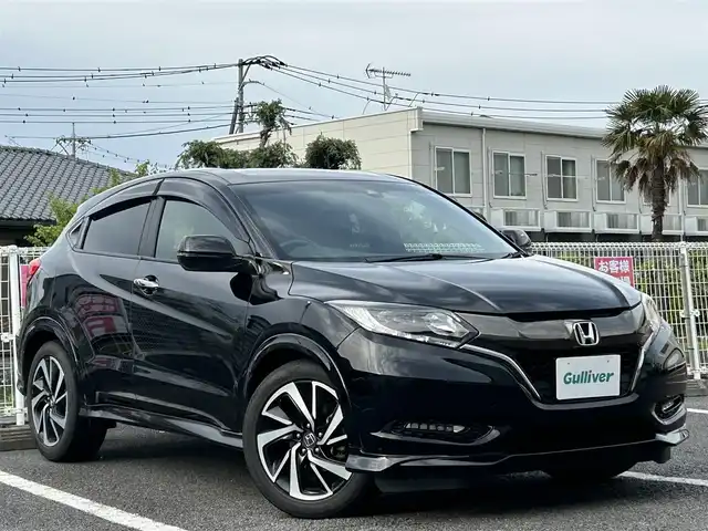 ホンダ ヴェゼル 静岡県 2016(平28)年 9.7万km クリスタルブラックパール ワンオーナー/純性ＳＤナビ(VXM-174VFi)/【CD/DVD/BT/地デジ】/純性LEDヘッドライト/純正18インチアルミホイール/クルーズコントロール/ハーフレザーシート/ETC/USB端子/スマートキー/ECONモード