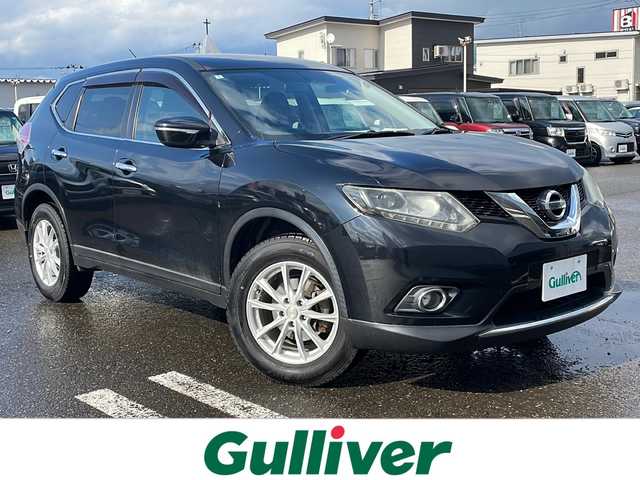 日産 エクストレイル 20X 秋田県 2014(平26)年 9.5万km ダイヤモンドブラック 登録時走行距離94687ｋｍ/４WD/純正ナビ（Bluetooth、CD/DVD、フルセグTV）/ETC/純正エアロパーツ（リアスポイラー）/ハーフレザーシート/前席シートヒーター/アイドリングストップ/横滑り防止装置/盗難防止装置/ダウンヒルアシストコントロール/社外17インチAW/LEDライト/フォグランプ/オートライト/純正フロアマット/スマートキー