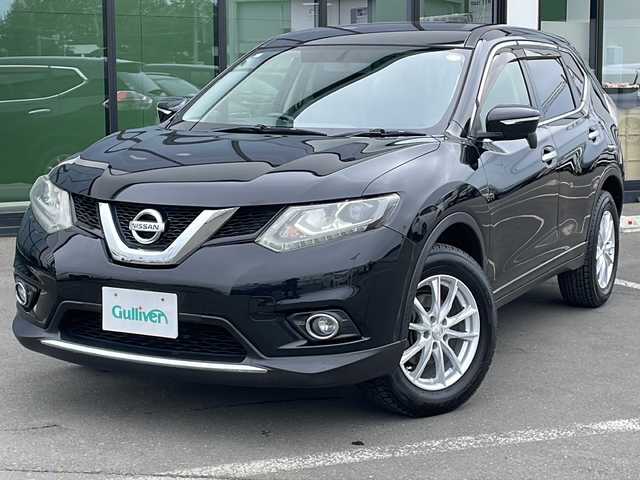 日産 エクストレイル 20X 道東・釧路十勝 2014(平26)年 9.5万km ダイヤモンドブラック ・４WD/・純正SDメモリナビ/（・ラジオ・Bluetooth・CD・DVD・フルセグ）/・バックカメラ/・スマートキー/・プッシュスタート/・ETC/・カプロンシート/・前席シートヒーター/・アイドリングストップ/・横滑り防止装置/・盗難防止装置/・ダウンヒルアシストコントロール/・社外17インチAW/・LEDライト/・フォグランプ/・オートライト/・純正フロアマット/・純正エアロパーツ（リアスポイラー）