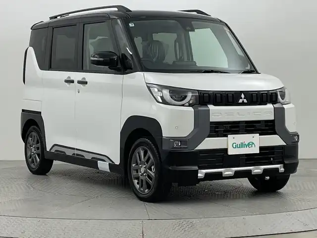 三菱 デリカミニ T プレミアム 新潟県 2025(令7)年 0.1万km未満 アメジストブラック/シルキーホワイト ４WD/登録未使用車/禁煙車/マイパイロット/純正9インチディスプレイオーディオ/　　AM/FM/BT/USB/applecarplay/androidauto/アラウンドビューモニター/両側パワースライドドア/ハンズフリー オートスライドドア/レーダークルーズコントロール/LEDオートライト/ハーフレザーシート/前席シートヒーター/純正15インチアルミホイール付/アイドリングストップ/ステアリングスイッチ/パドルシフト/ステアリングヒーター/電動パーキングブレーキ/オートブレーキホールド/ダウンヒルアシストコントロール/サーキュレーター/リアサンシェード/リアパーソナルデーブル/スペアキー/スマートキー
