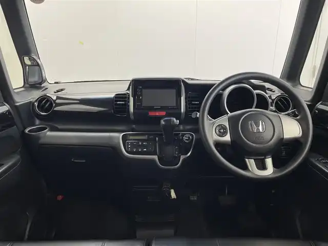 ホンダ Ｎ ＢＯＸ カスタム G Lパッケージ 茨城県 2012(平24)年 10.5万km クリスタルブラックパール 社外SDナビ（KENWOOD）/ワンセグテレビ/DISC/USB/SD/DVD/前後ドライブレコーダー/社外フロアマット/スマートキー/アイドリングストップ/ABS/横滑り防止機能/オートライト/パワーステアリング/パワーウィンドウ