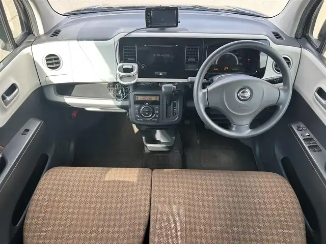 日産 モコ Xアイドリングストップ 岡山県 2012(平24)年 6.6万km アーバンブラウン 登録時走行距離　66232km/社外ナビ（AVIC-T05）/純正オーディオ/ETC/バックカメラ/オートライト/ヘッドライトレベライザー/プッシュスタート/スマートキー/アイドリングストップ/純正ホイールカバー/社外13インチAW積込/電動格納ミラー/純正フロアマット/リアプライバシーガラス/横滑防止装置/盗難防止装置