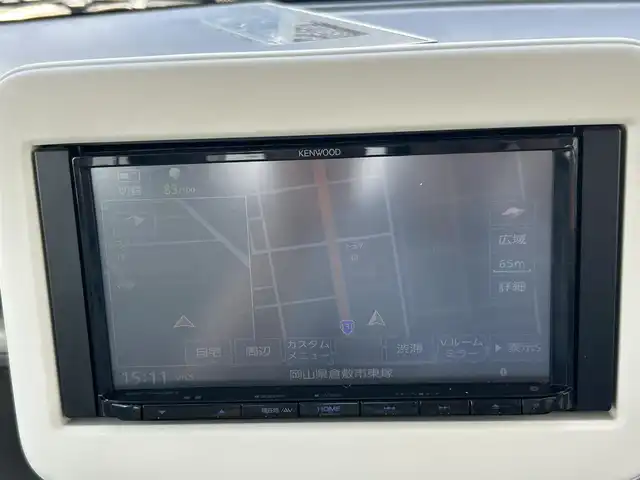 スズキ ラパン G 岡山県 2021(令3)年 6万km シフォンアイボリーM 登録時走行距離60061km/ワンオーナー/社外ナビ/フルセグTV/(AM.FM.TV.CD.DVD.BT)/バックカメラ/衝突軽減ブレーキ/レーンキープアシスト/横滑り防止装置/盗難防止装置/アイドリングストップ/コーナーセンサー/シートヒーター(D席)/純正フロアマット/プッシュスタート/オートライト/USB入力端子