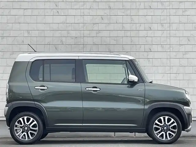 スズキ ハスラー Jスタイル Ⅱ ターボ 岩手県 2017(平29)年 6.4万km クールカーキパールメタリック/ホワイト2トーンルーフ 禁煙車/4WD/クルーズコントロール/社外ナビ/→フルセグTV/Bluetooth/CD/DVD/FM/AM/前席シートヒーター/ビルトインETC/レーンキープアシスト/横滑り防止装置/衝突軽減ブレーキ/ヒルディセントコントロール/グリップコントロール/〇プッシュスタート/〇パドルシフト/〇電動格納ミラー/〇ウィンカーミラー/〇フロアマット/〇ドアバイザー/オートライト/フォグライト