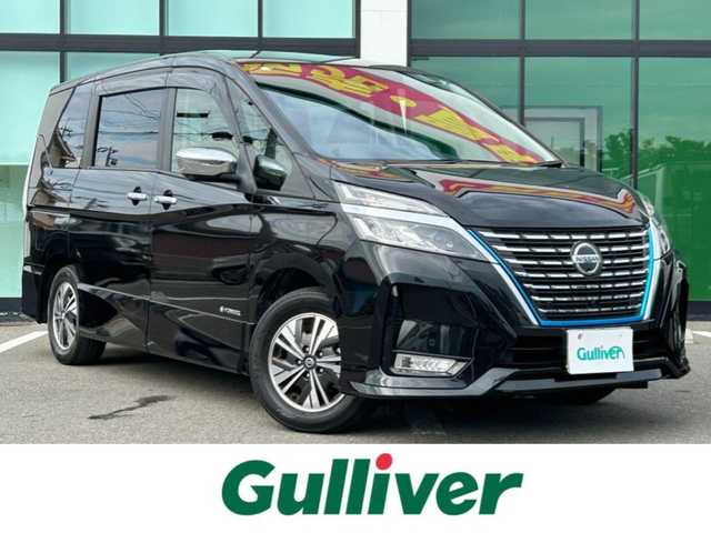 日産 セレナ e－パワー ハイウェイスター V 和歌山県 2020(令2)年 3.7万km ダイヤモンドブラック 純正10インチナビ/（BT/CD/DVD/HDMI)/フルセグTV/全方位カメラ/横滑り防止/衝突被害軽減ブレーキ/プロパイロット/レーンキープアシスト/オートライト/前後コーナーセンサー/フリップダウンモニター/前方ドラレコ/ビルトインETC/両側パワスラ/ハンズフリーオートスライド/前席シートヒーター/ステアリングヒーター/ステアリングリモコン/LEDヘッドライト/フォグランプ/純正フロアマット/純正15インチアルミ/ドアバイザー/プッシュスタート