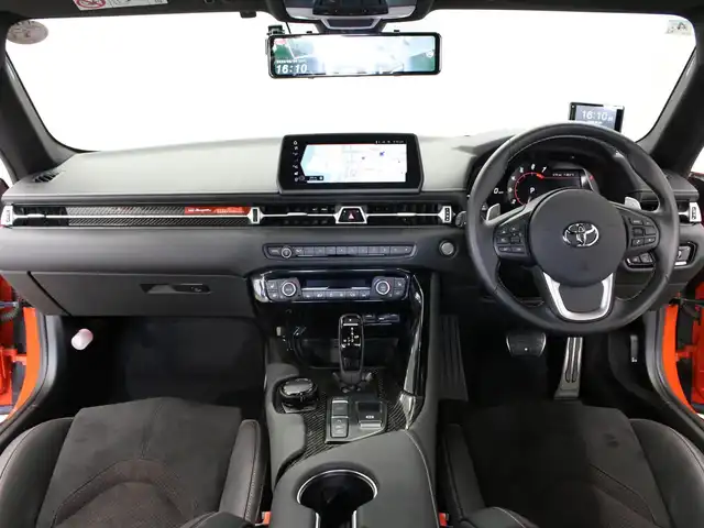 トヨタ スープラ RZ プラズマオレンジ100ED 三重県 2024(令6)年 0.7万km オレンジ 100台限定車/専用ボディ色プラズマオレンジ(D19)/ワンオーナー /プリクラッシュセーフティ/レーンディパーチャーアラート/ブラインドスポットモニター/HDDナビゲーションシステム/・8.8インチタッチディスプレイ/・地デジTV/・HDDオーディオ/・Toyota Supra Connect/・Bluetooth/JBLプレミアムサウンドシステム(12スピーカー)/バックカメラ/リアクロストラフィックアラート/ブラックアルカンターラ/革コンビシート/・シートヒーター/パワーシート/コムテック前後ドライブレコーダー/ユピテルGPSレーダー探知機/ETC/純正19インチ10本スポークマットブラック塗装鍛造アルミホイール/「GR」ロゴ入brembo製ブラックブレーキキャリパー（フロント）/6灯式LEDヘッドランプ/・アダプティブハイビーム/オートライト/プッシュエンジンスタート/スマートキー/新車時保証書/取扱説明書
