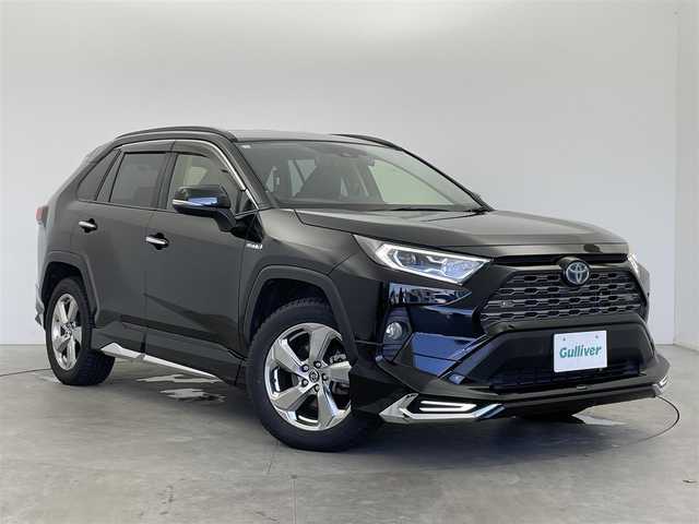 トヨタ ＲＡＶ４ ハイブリットG 富山県 2019(令1)年 8.4万km アティチュードブラックマイカ モデリスタエアロ/純正9型ナビ（AM/FM/DVD/BT/フルセグ）/バックカメラ/ドライブレコーダー/ETC/レザーシート/D席パワーシート/D席メモリシート/D/N席シートヒーター/デジタルインナーミラー/ブラインドスポットモニター/衝突被害軽減システム/レーダークルーズコントロール/レーンキープアシスト/コーナーセンサー/横滑り防止装置/アイドリングストップ/純正アルミホイール/純正フロアマット/オートLEDライト/オートマチックハイビーム/フォグライト/パワーバックドア/オートホールド付電子パーキング/ハンドルヒーター/革巻きステアリング/ステアリングスイッチ/スマートキー