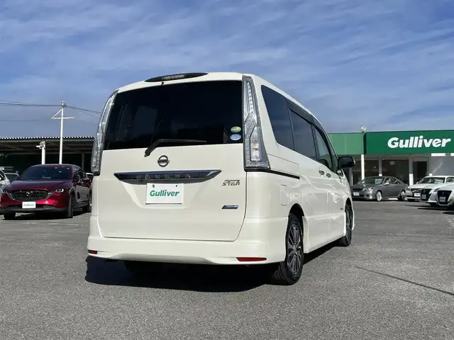 日産 セレナ ハイウェイスター Sハイブリッド 千葉県 2014(平26)年 6.6万km ブリリアントホワイトパール エマージェンシーブレーキ/車線逸脱警報/社外SDナビ【NX614W】/・CD/DVD/MSV/Bluetooth/フルセグ/バックカメラ/両後パワースライドドア/クルーズコントロール/インテリジェントキー/純正LEDヘッドライト/フォグランプ/純正16インチアルミホイール/ETC/本革巻きステアリング/オートライト/ドアバイザー